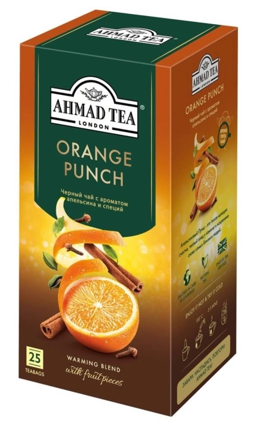 Чай чёрный AHMAD TEA "Апельсиновый пунш" с ароматом апельсина и специй 25 &times; 1,8 г