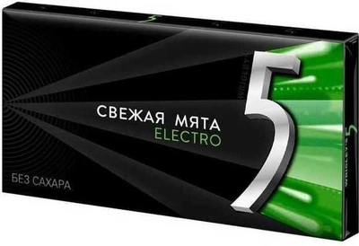 Жевательная резинка 5 Electro свежая мята без сахара 14,5 г