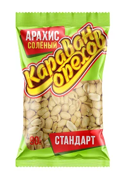 Арахис КАРАВАН ОРЕХОВ "Стандарт" жареный соленый 90 г