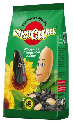 Семечки + арахис КУКУСИКИ жареные с морской солью 80 г