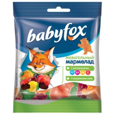 Мармелад жевательный BABYFOX "Бегемоты" 30 г