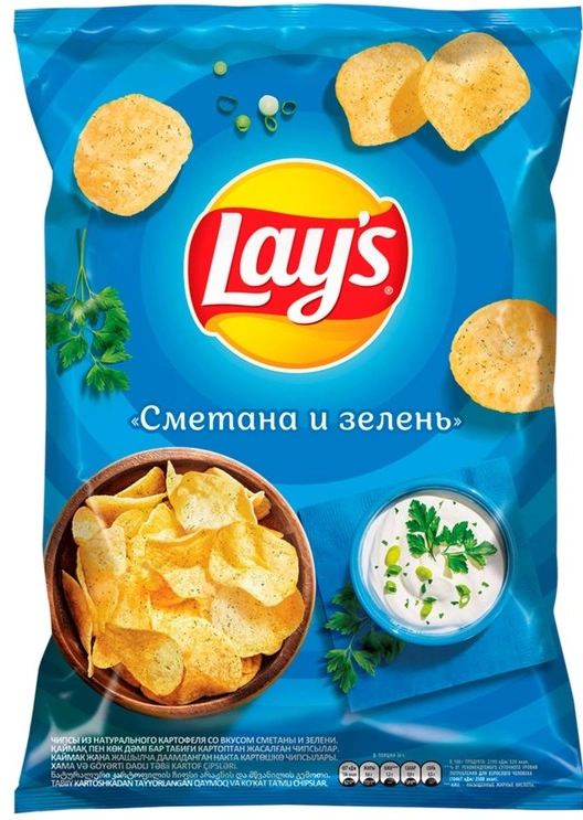 Чипсы LAY'S сметана и зелень 140 г