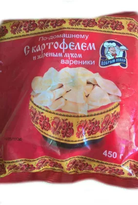 Вареники ДОБРЫЙ ПОВАР Вареники ДОБРЫЙ ПОВАР "По-домашнему" с картофелем и жареным луком 450 г