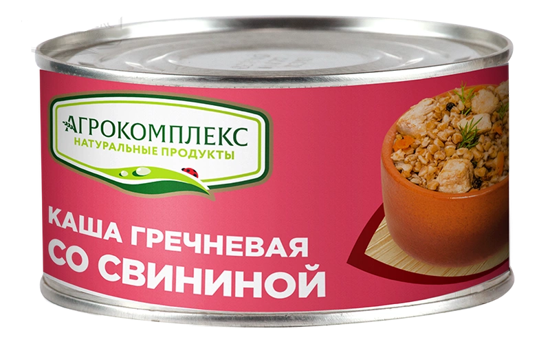 Каша АГРОКОМПЛЕКС гречневая со свининой 325 г
