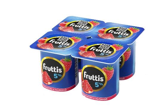 Йогуртный продукт FRUTTIS "Сливочное лакомство" с гранатом и малиной 115 г 5%