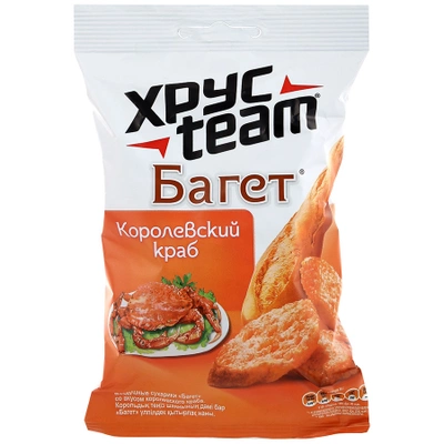 Сухарики ХРУСTEAM пшеничные багет королевский краб 60 г
