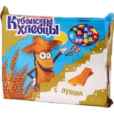 Хлебцы хрустящие "Кубанские хлебцы" с луком упаковка 100 г