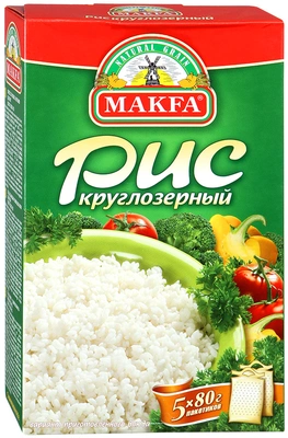 Рис МАКФА круглозерный в пакетиках 5 &times; 80 г