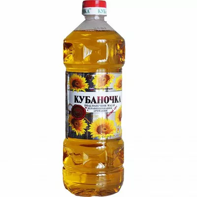 Масло подсолнечное КУБАНОЧКА нерафинированное 1 л