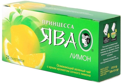 Чай зеленый ПРИНЦЕССА ЯВА "Лимон" 25 &times; 1,5 г
