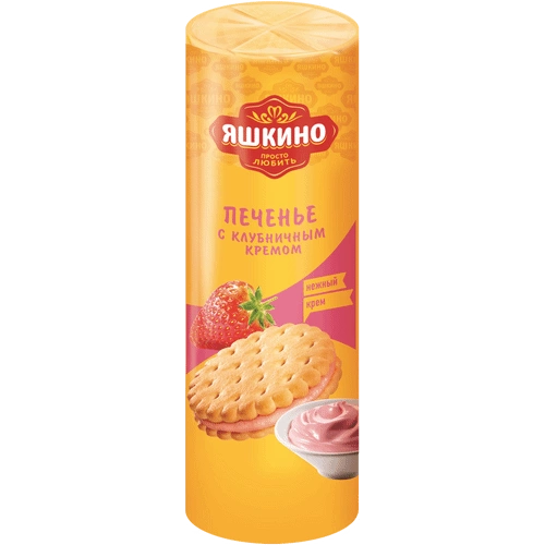 Печенье ЯШКИНО затяжное с клубничным кремом 190 г